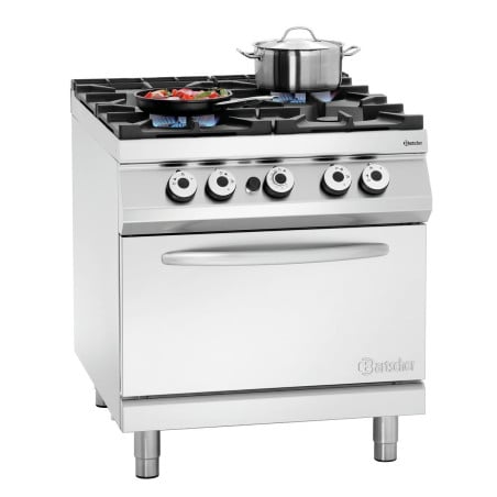 Fyrlågig spis serie 900 - Gasugn GN 2/1 av märket Bartscher