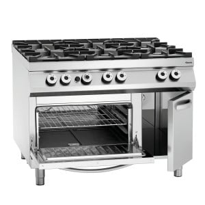 6-burner stove series 900 - Gas Oven GN 2/1 and cabinet from the brand Bartscher
