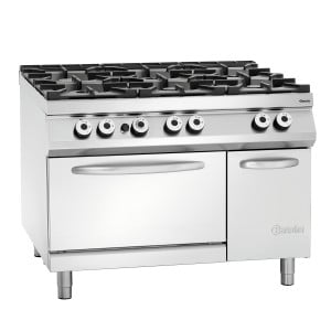 6-burner stove series 900 - Gas Oven GN 2/1 and cabinet from the brand Bartscher