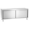 Stainless Steel Cabinet with Sliding Doors and Shelf - L 2000 mm