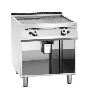 Snackingplatta Bredd 800 - 1/2 Slät 1/2 Räfflad - Gas