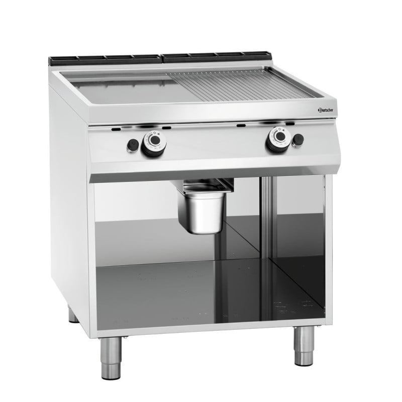 Snackingplatta Bredd 800 - 1/2 Slät 1/2 Räfflad - Gas Snackingplatta Bredd 800 - 1/2 Slät 1/2 Räfflad - Gas