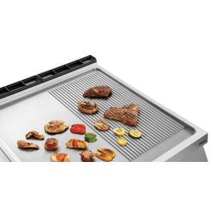 Snackingplatta Bredd 800 - 1/2 Slät 1/2 Räfflad - Gas