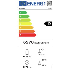 Jääkaappi Positiivinen ja Negatiivinen - 2 Lasiovea - 820 L - Bartscher