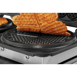 Professional waffle maker Bartscher 2HW211 - Heart waffles in stainless steel