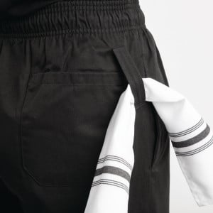 Köksbyxor Mixte Easyfit Svart behandlad med Teflon - Storlek S - Whites Chefs Clothing - Fourniresto