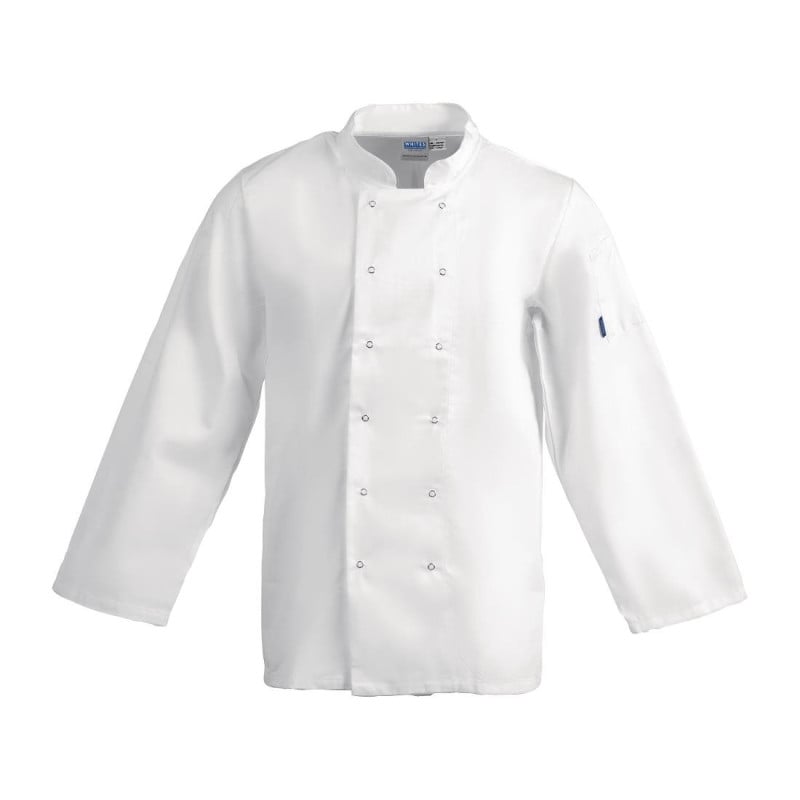 Keittiön valkoinen unisex-takki pitkillä hihoilla Vegas - Koko L - Whites Chefs Clothing - Fourniresto