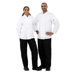 Keittiön valkoinen unisex-takki pitkillä hihoilla Vegas - Koko L - Whites Chefs Clothing - Fourniresto