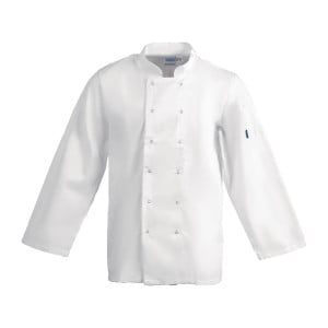 Keittiön valkoinen unisex-takki pitkillä hihoilla Vegas - Koko XL - Whites Chefs Clothing - Fourniresto