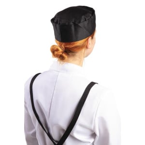 Musta keittiömyssy polykotonista - Koko M 58,4 cm - Whites Chefs Clothing - Fourniresto