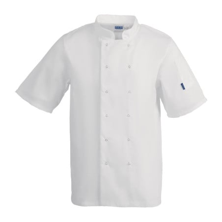 Kockrock i vitt med korta ärmar Vegas - Storlek M - Whites Chefs Clothing - Fourniresto