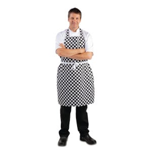 Esiliina ruutukuvioilla musta ja valkoinen 970 x 710 mm - Whites Chefs Clothing - Fourniresto