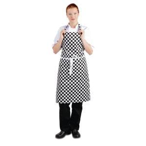 Fickförkläde i svart och vitt rutigt 970 x 710 mm - Whites Chefs Clothing - Fourniresto