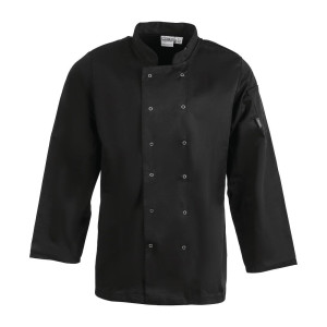 Keittiöpaita, musta, pitkillä hihoilla, Vegas - koko L - Whites Chefs Clothing - Fourniresto