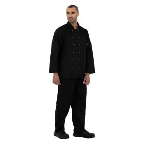 Unisex Black Long Sleeve Vegas Chef Jacket - Size XL - Whites Chefs Clothing - Fourniresto