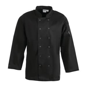 Svart unisex kockjacka med långa ärmar Vegas - Storlek XXL - Whites Chefs Clothing