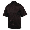 Svart unisex kortärmad kockjacka Vegas - Storlek S - Whites Chefs Clothing - Fourniresto