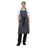 Ficklappsförkläde Randig Marinblå och Vit 965 x 710 mm - Whites Chefs Clothing - Fourniresto