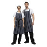 Esiliina ilman taskua, raidallinen sinivalkoinen 965 x 710 mm - Whites Chefs Clothing - Fourniresto