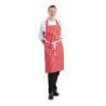 Ficka förkläde Randig Röd och Vit 710 x 970 mm - Whites Chefs Clothing - Fourniresto