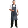 Esiliina taskulla, raidallinen sinivalkoinen 965 x 710 mm - Whites Chefs Clothing - Fourniresto