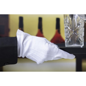 Gants De Service Blancs Pour Homme - Taille S/M - FourniResto - Fourniresto