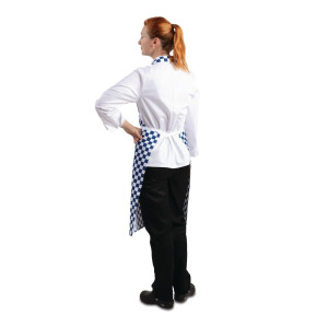 Esiliina ruutukuvioilla sinisellä ja valkoisella polykotonista 710 x 970 mm - Whites Chefs Clothing - Fourniresto