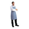 Ficka förkläde i blått och vitt rutigt i polycotton 710 x 970 mm - Whites Chefs Clothing - Fourniresto