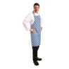 Esiliina ruutukuvioilla sinisellä ja valkoisella polykotonista 710 x 970 mm - Whites Chefs Clothing - Fourniresto