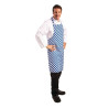 Ficka förkläde i blått och vitt rutigt i polycotton 710 x 970 mm - Whites Chefs Clothing - Fourniresto