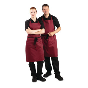 Ficka förkläde Bordeaux i polycotton 710 x 970 mm - Whites Chefs Clothing - Fourniresto