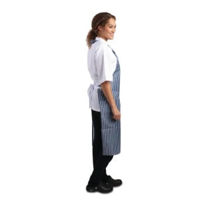 Esiliina Bavette Vettähylkivä Raidallinen Sininen Ja Valkoinen 1016 X 711 Mm - Whites Chefs Clothing - Fourniresto