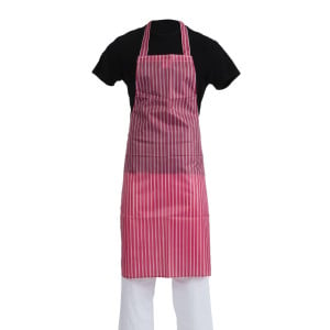 Esiliina, jossa on vettähylkivä raitakuvio punaisena ja valkoisena 1016 x 711 mm - Whites Chefs Clothing - Fourniresto