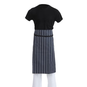 Förkläde i randigt blått och vitt 760 x 920 mm - Whites Chefs Clothing - Fourniresto