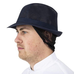 Hatt Trilby Marinblå Med Nät - Storlek L 590 mm - FourniResto - Fourniresto