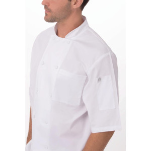 White Montreal Cool Vent Unisex Chef Jacket - Size M - Chef Works - Fourniresto