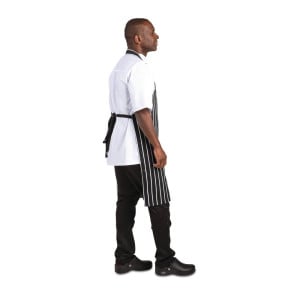 Keittiöesiliina raidallinen musta ja valkoinen 760 x 970 mm - Whites Chefs Clothing - Fourniresto