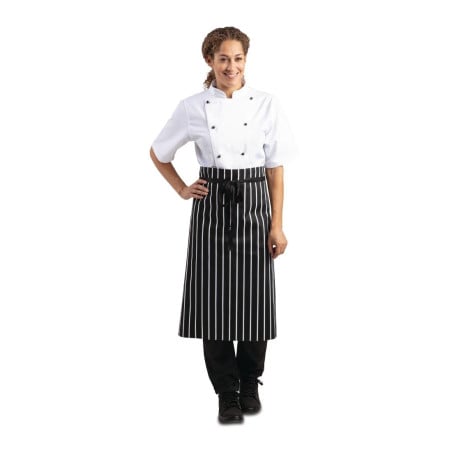 Keittiöesiliina raidallinen valkoinen ja musta 760 x 970 mm - Whites Chefs Clothing - Fourniresto