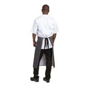 Förkläde i randigt vitt och svart 760 x 970 mm - Whites Chefs Clothing - Fourniresto