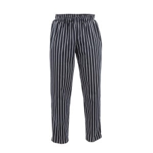 Mixed Black and White Striped Baggy Kitchen Pants - Size S - Chef Works - Fourniresto