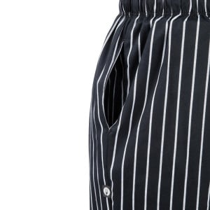 Mixed Black and White Striped Baggy Kitchen Pants - Size S - Chef Works - Fourniresto