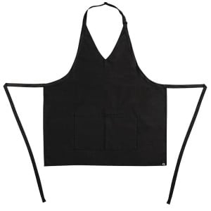 Serverförkläde med V-ringning i svart polybomull 838 x 698 mm - Whites Chefs Clothing - Fourniresto