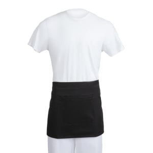 Tarjoilijan lyhyt musta polykottoniessu 373 x 750 mm - Whites Chefs Clothing - Fourniresto