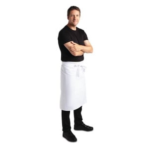 Tarjoilijan standardi valkoinen esiliina 1000 x 700 mm - Whites Chefs Clothing - Fourniresto