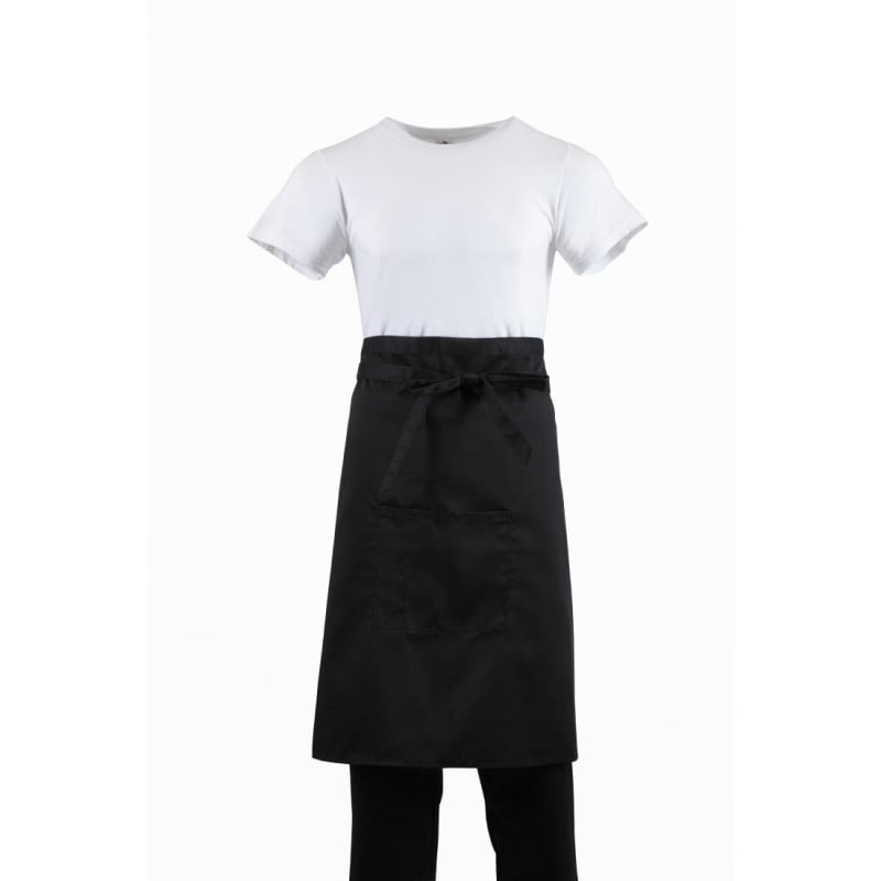 Serverförkläde Standard Svart 1000 x 700 mm - Whites Chefs Clothing - Fourniresto