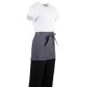 Kort serverförkläde i antracitgrått polycotton 750 x 373 mm - Whites Chefs Clothing - Fourniresto