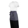 Kort serverförkläde i antracitgrått polycotton 750 x 373 mm - Whites Chefs Clothing - Fourniresto