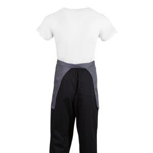 Kort serverförkläde i antracitgrått polycotton 750 x 373 mm - Whites Chefs Clothing - Fourniresto