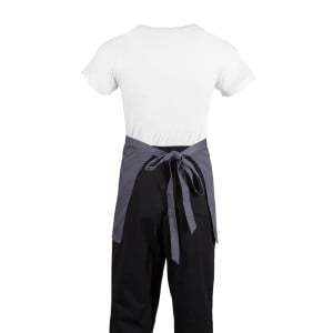 Kort serverförkläde i antracitgrått polycotton 750 x 373 mm - Whites Chefs Clothing - Fourniresto