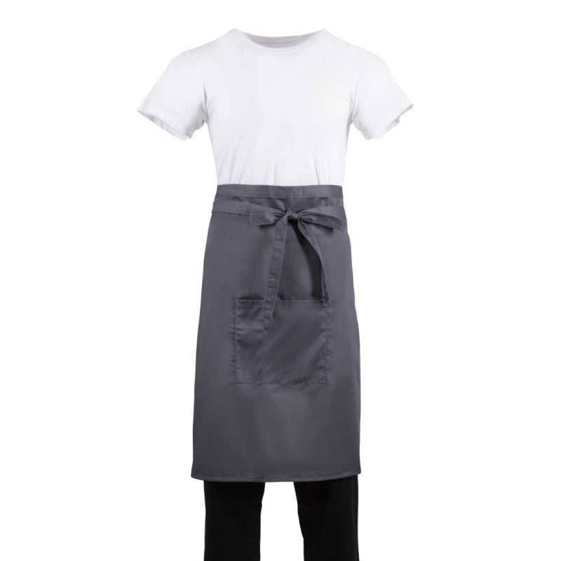 Kockförkläde i antracitgrått i 1000 x 700 mm - Whites Chefs Clothing - Fourniresto